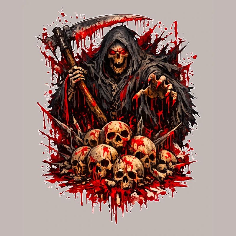 Grim Reaper with Skull Mountain
