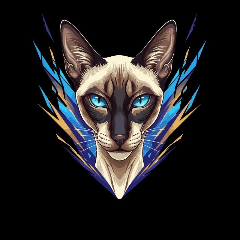 Siamese Cat Neon Style