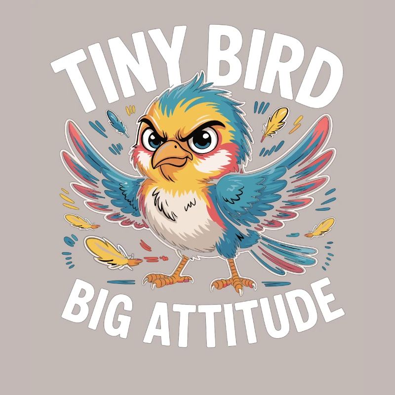 Tiny Bird Big Attitude Vogel Spruch