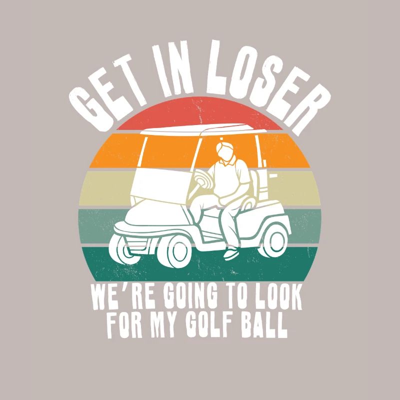 Retro Golf Cart Sunset