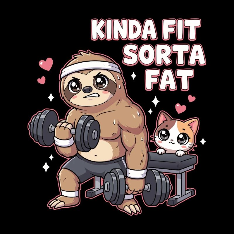 Kinda Fit Sorta Fat Sloth Weightlifting