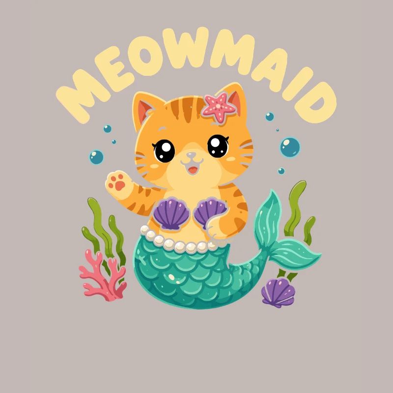 Jeu de mots Chat sirène-chat mignon
