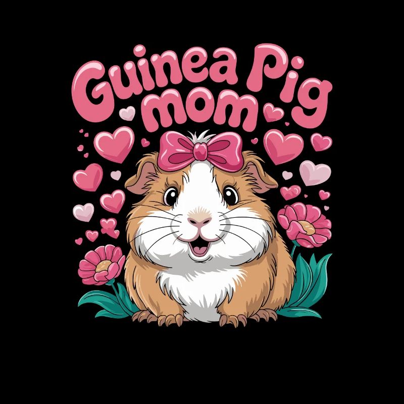 Motif mignon et mignon de la maman cochon d’Inde