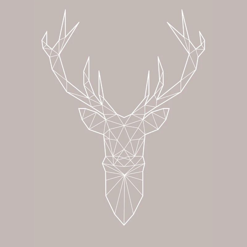 Tête de cerf dans le design triangle (blanc)