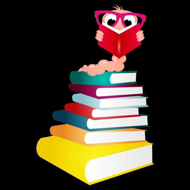 wissensdurstiger Bücherwurm beim Buch lesen