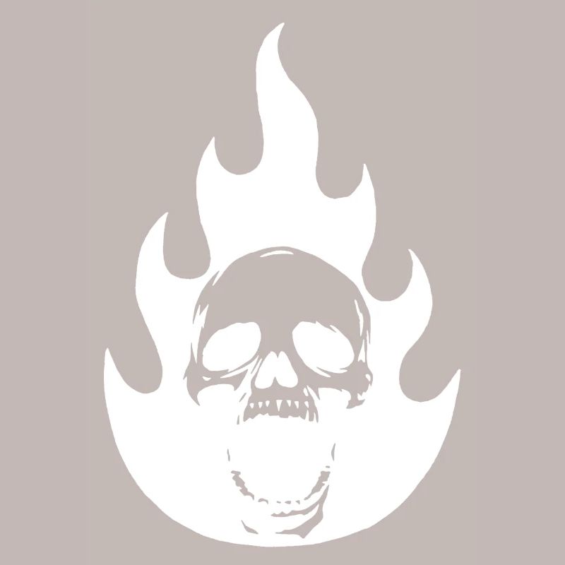 Skull and white flame