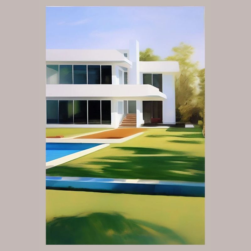 Villa blanche avec piscine