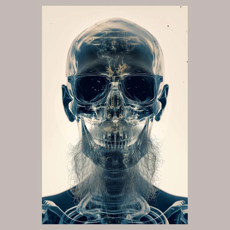 x-ray hipster skull