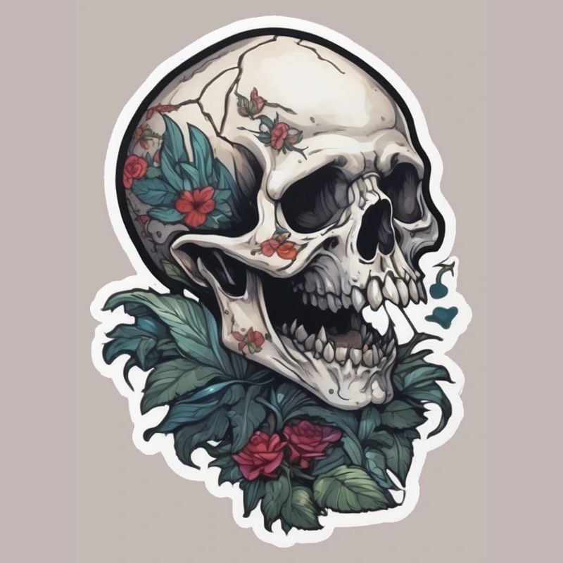 Tattoo Print Skull Design
