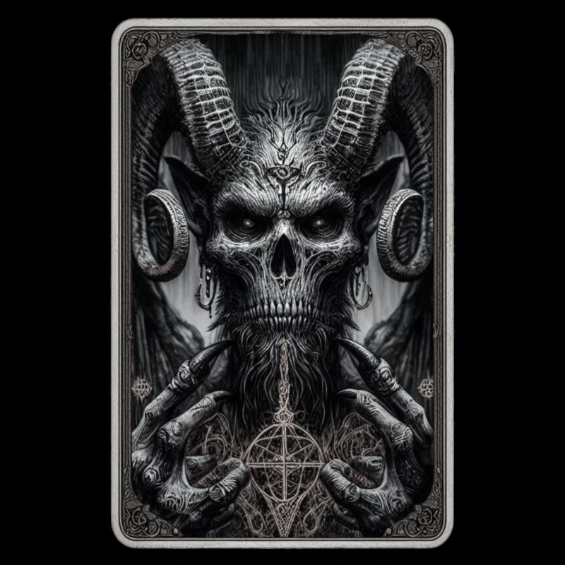 Dämon mit Hörnern und Pentagramm