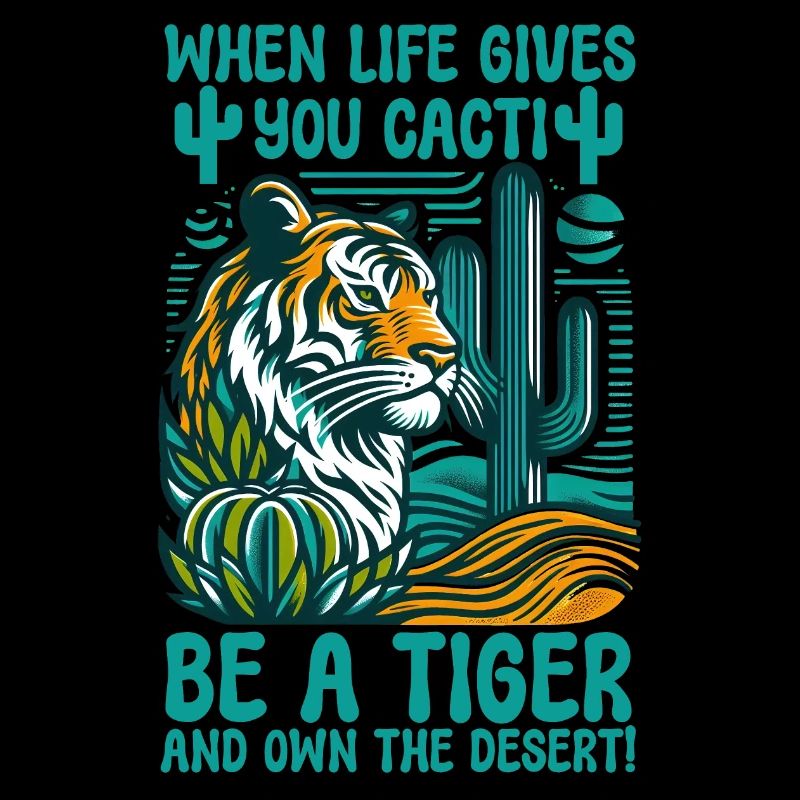 Wenn das Leben dir Kakteen gibt, sei ein Tiger