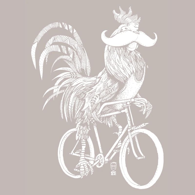Coq & Bicycles - version blanche