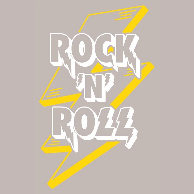 Rock'n'Roll Text Logo mit Blitz