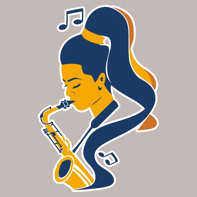 Saxophone Player Comic Look