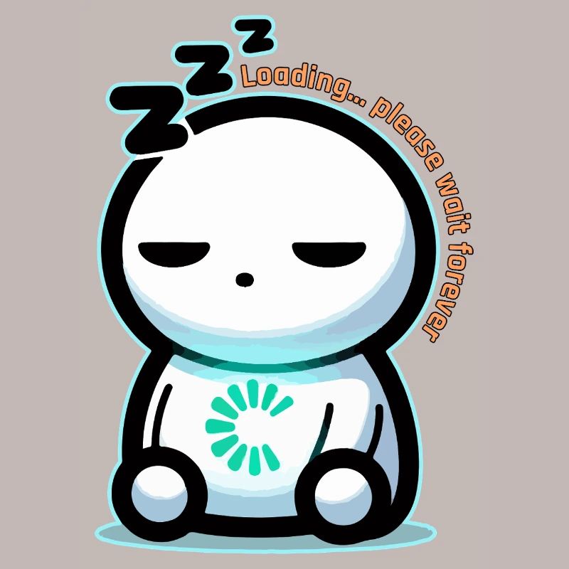 Forever Loading Sleepy Mascot
