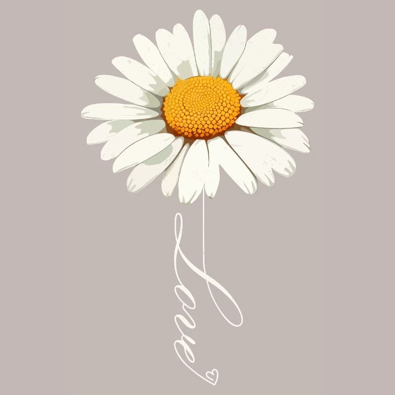 Gänseblümchenblume mit Liebe Skript