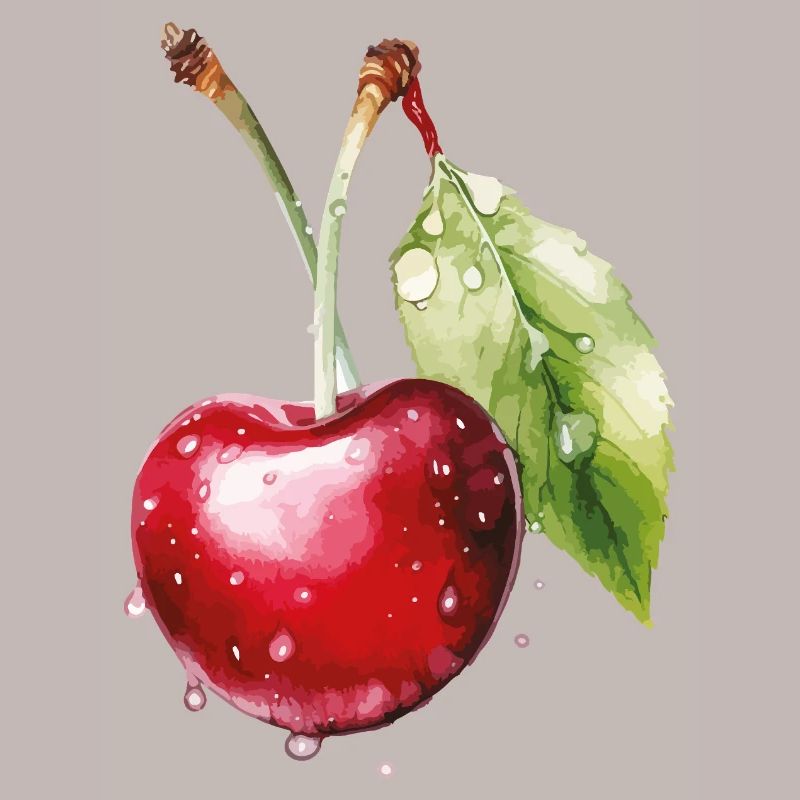 Fruchtige Kirsche mit Wassertröpfchen