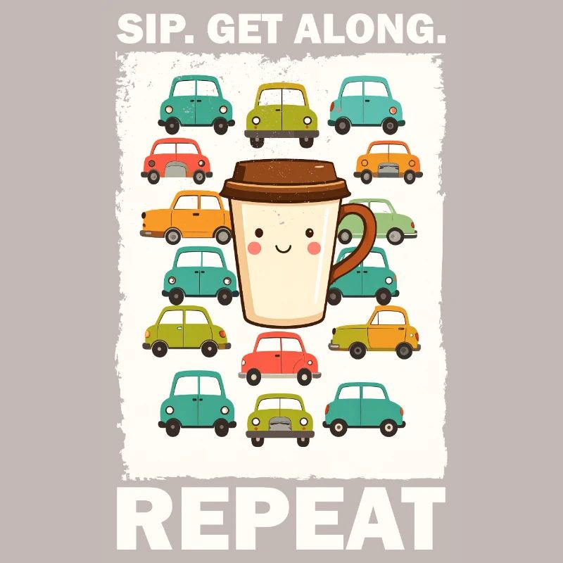 Verspielte Kaffeetasse mit Autos