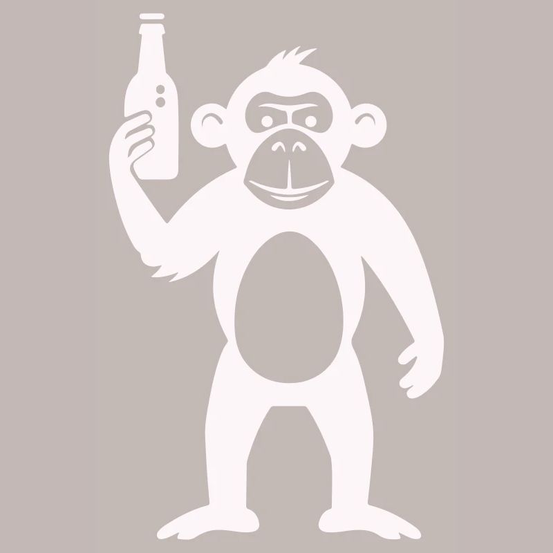 Humorous monkey with bottle