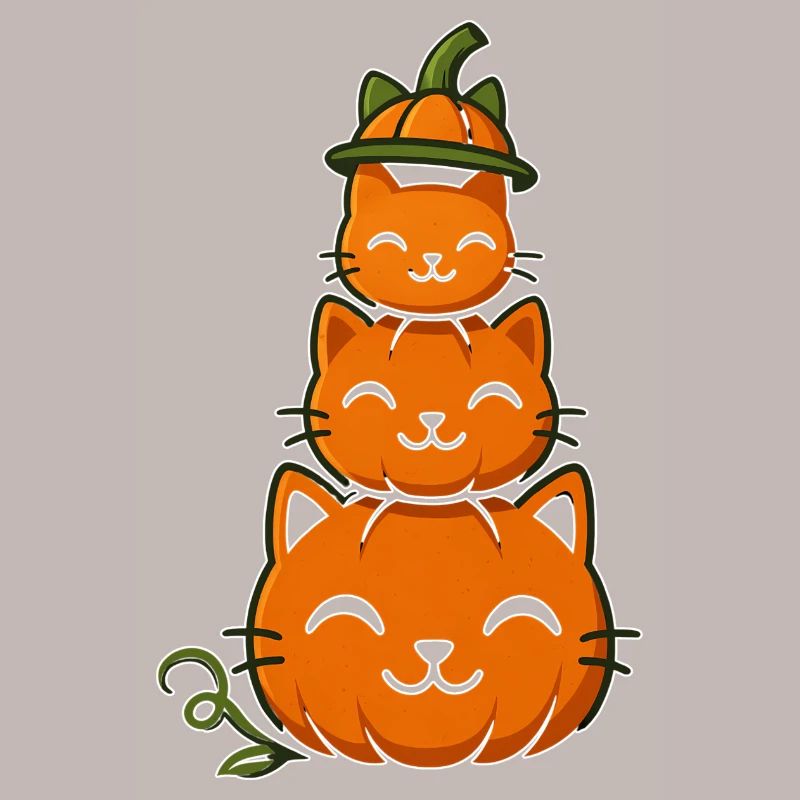 Happy Pumpkin Cat Stack