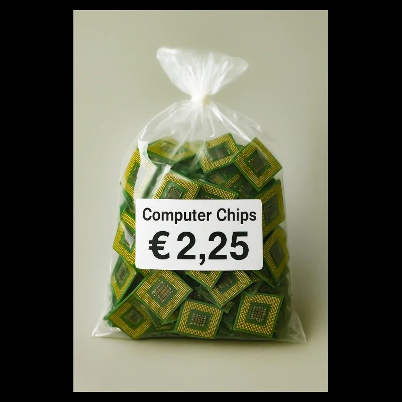 Computer chips price label