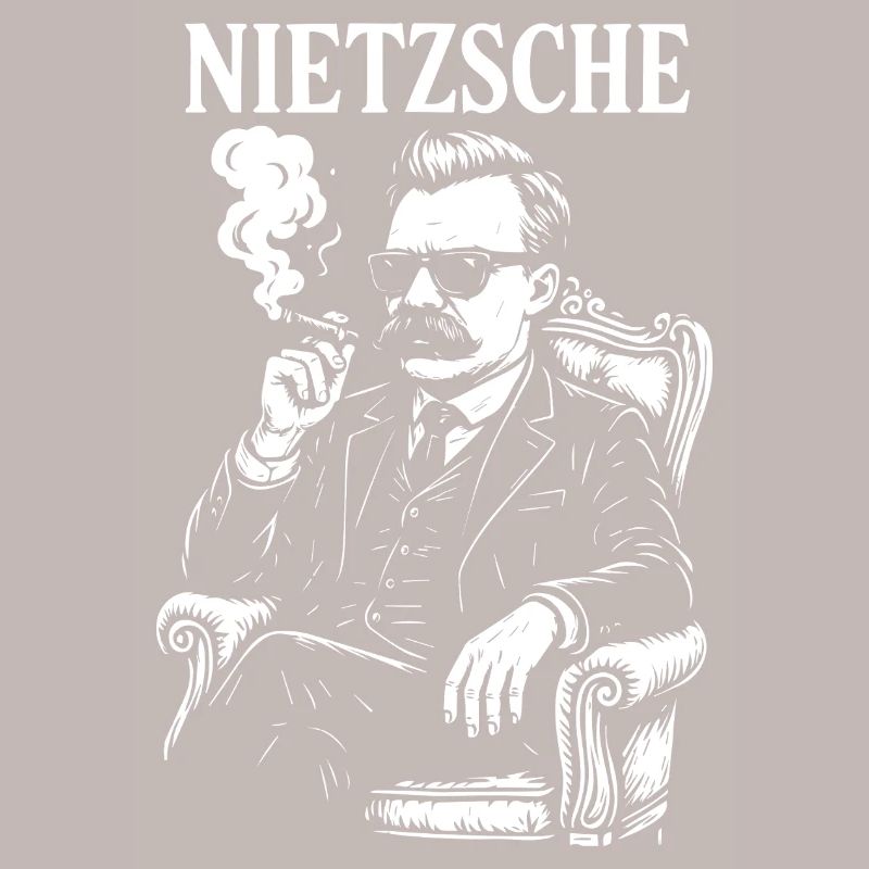 Nietzsche raucht als Mafia-Guru eine Zigarre