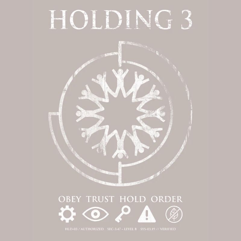 Holding 3 - Conception d’emblème de science-fiction dystopique