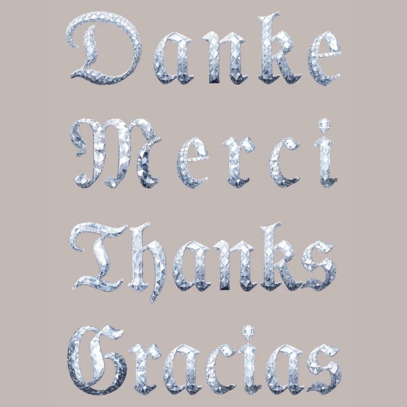 Multilinguale Dankesbotschaft Eiskristall