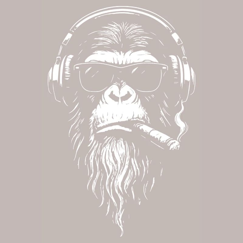 Chill DJ Monkey mit Kopfhörern