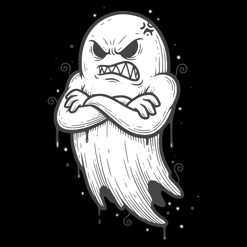 Fantôme d’Halloween avec les bras croisés