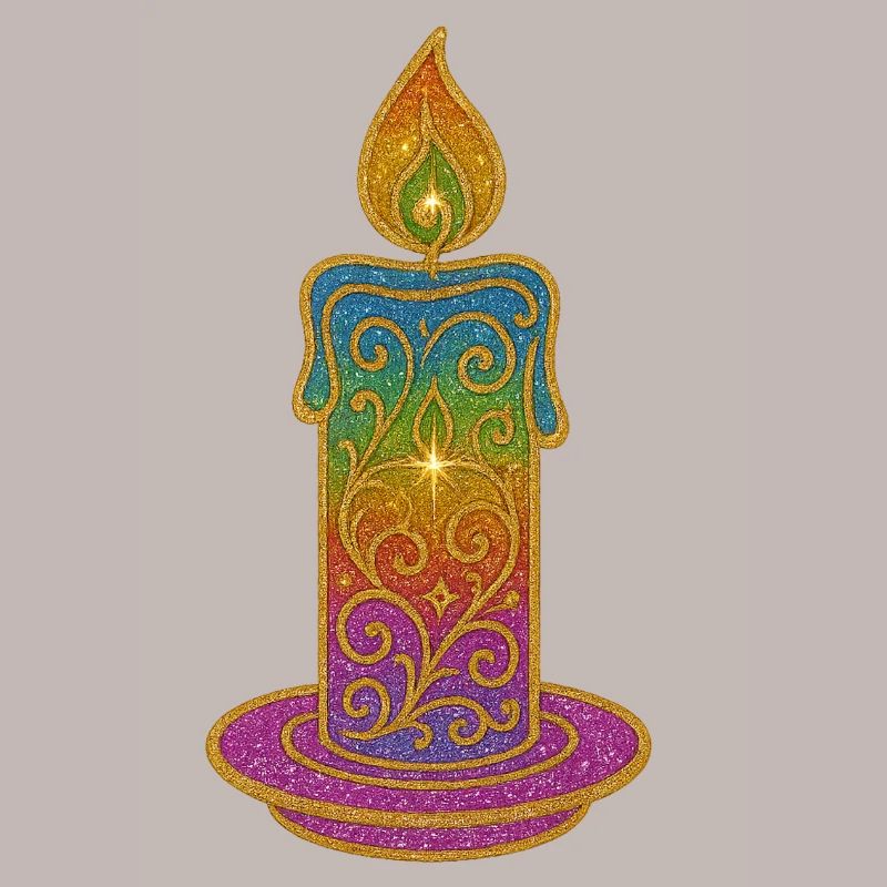 Glitter Candle Gradient Ornament