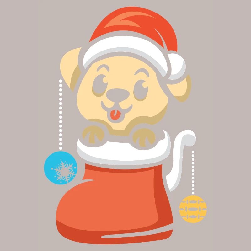 Chiot de Noël avec bijoux dans le coffre