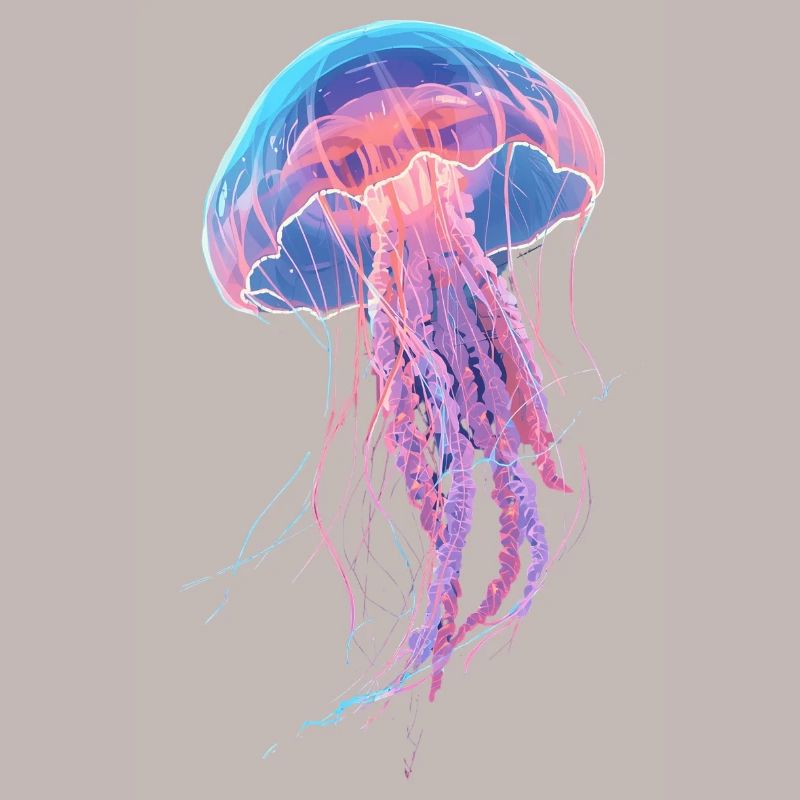 Rainbow Neon Jellyfish