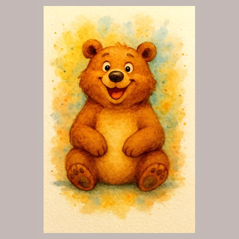 Joy Bear im Aquarell