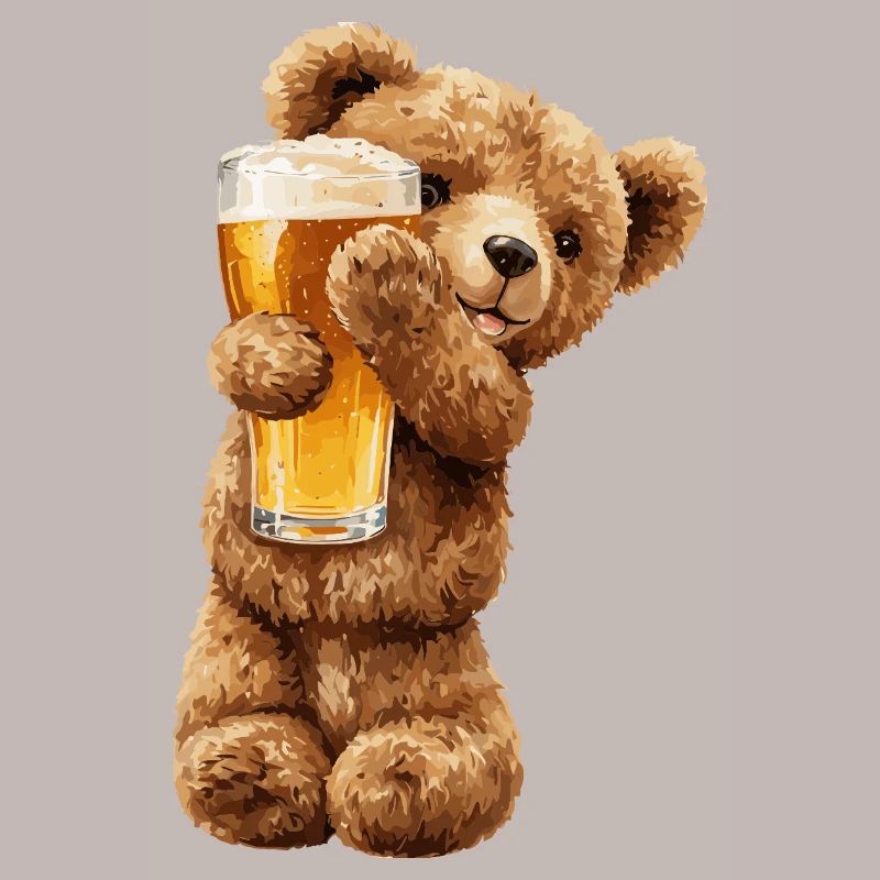 Bärchen mit Bierglas Bierchen Teddybär