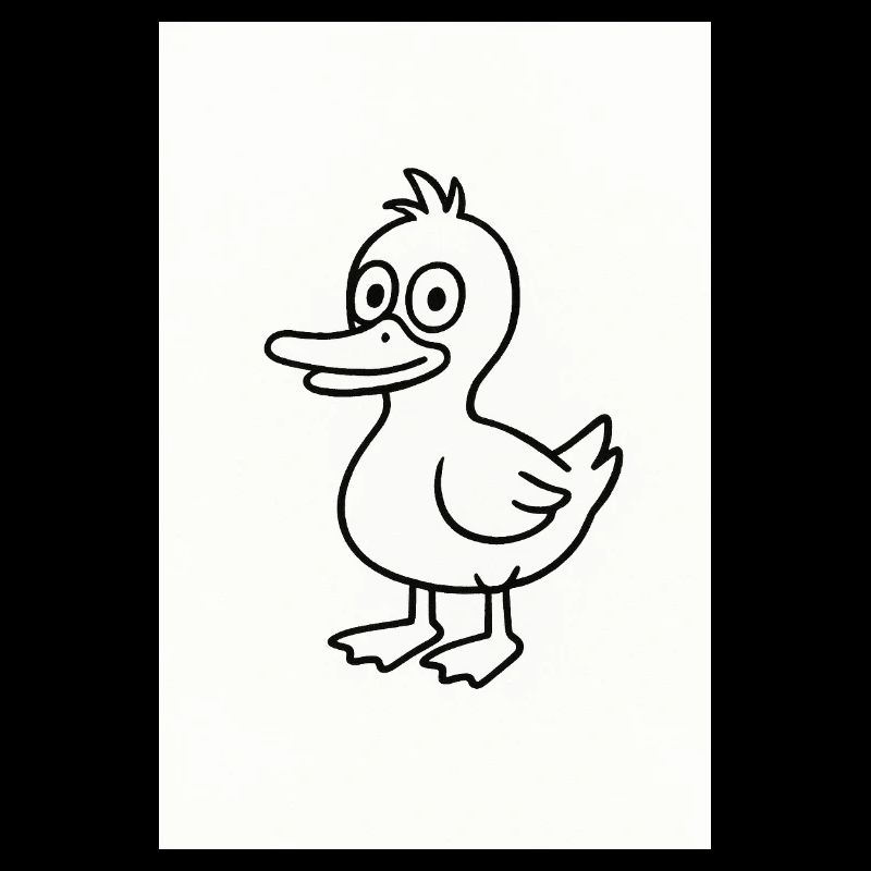Whimsical Duck Line Sketch