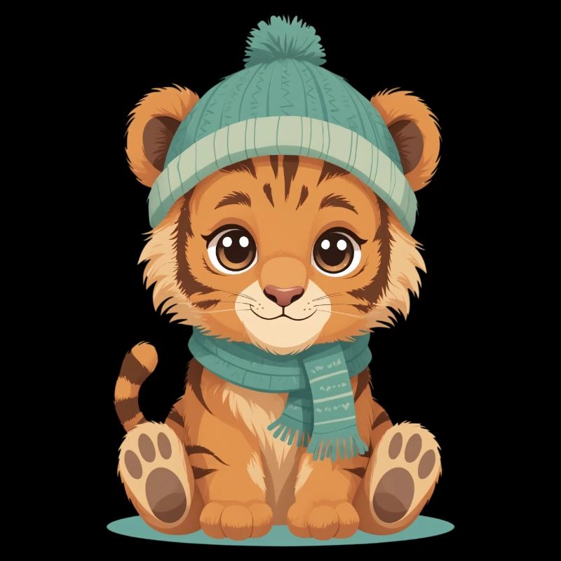Winter tiger cub