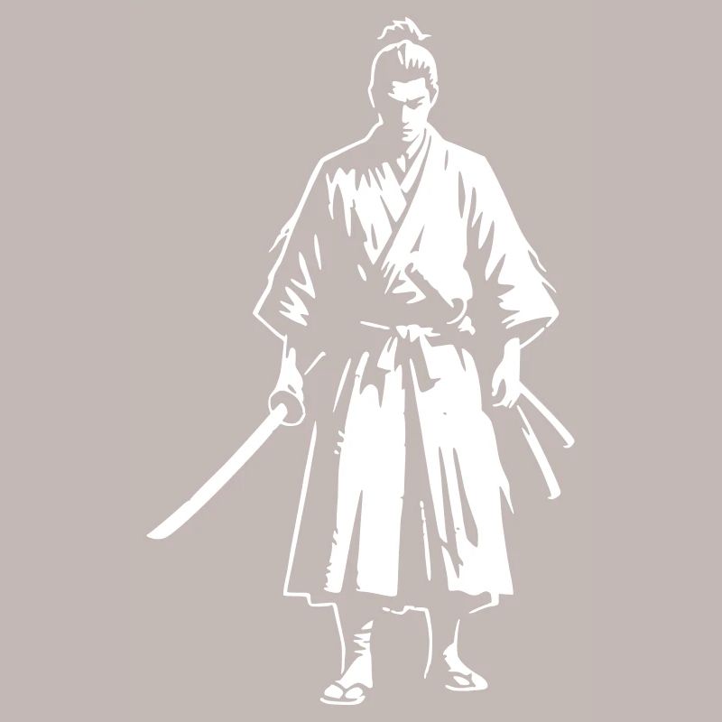Samurai Two Swords Master Vector