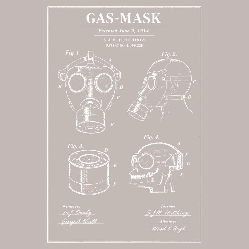 Schéma du plan du masque à gaz
