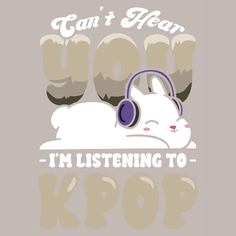 Kpop Hase mit Kopfhörern