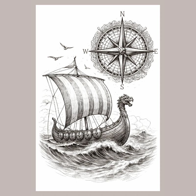 Compass Viking Sailing Ship