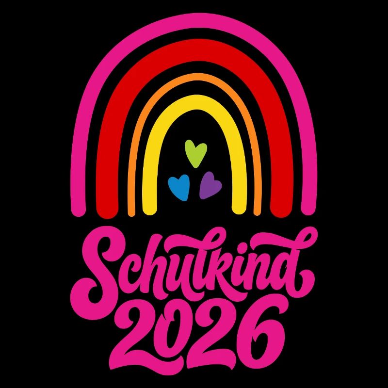 Schulkind 2026 Regenbogen Mädchen