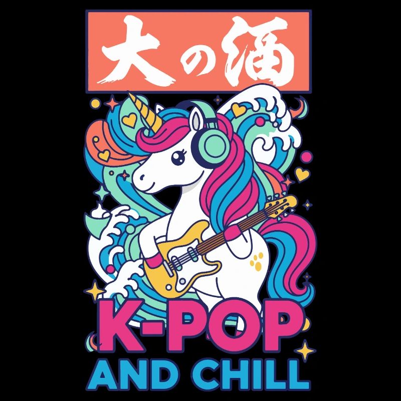 Anime de musique coréenne licorne mignonne et chill