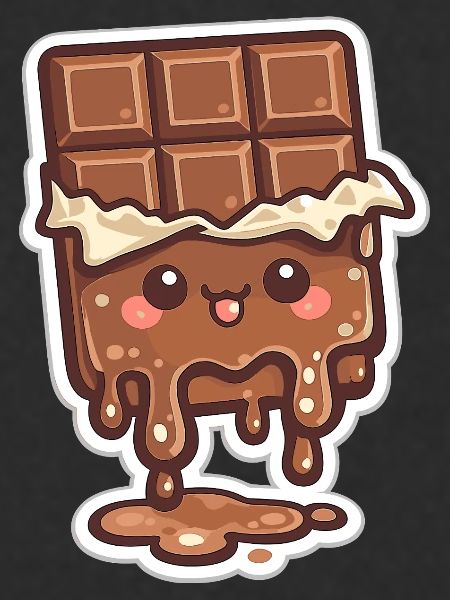 Melting chocolate bar