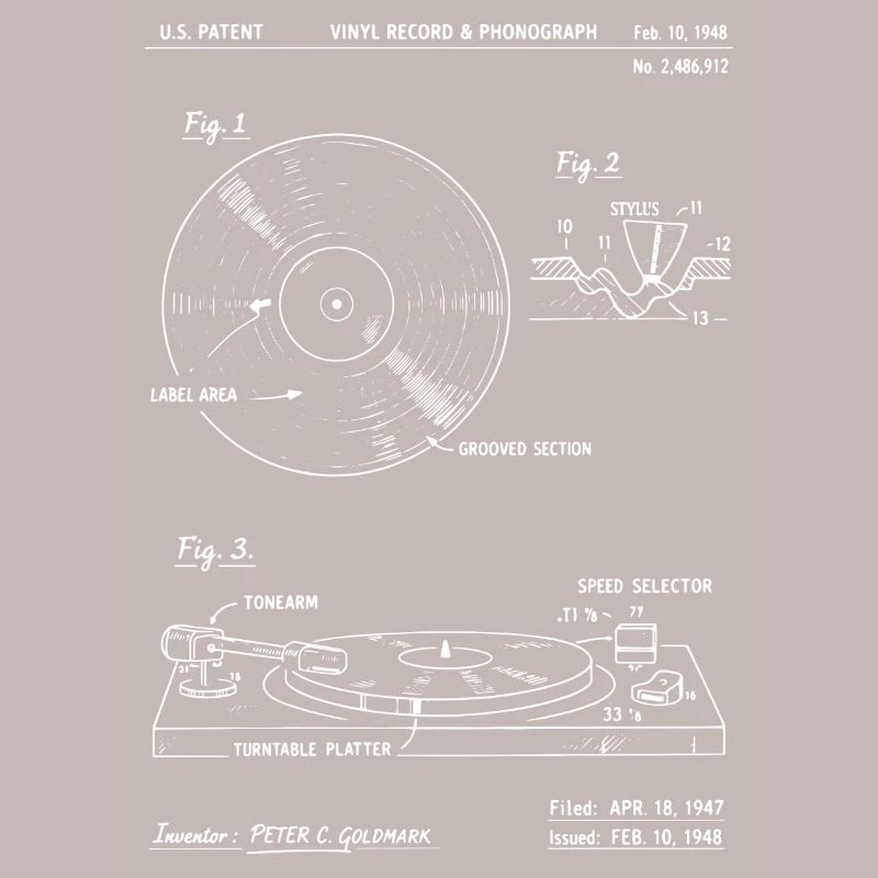 Plan de platine vinyle vinyle : diagramme audio rétro