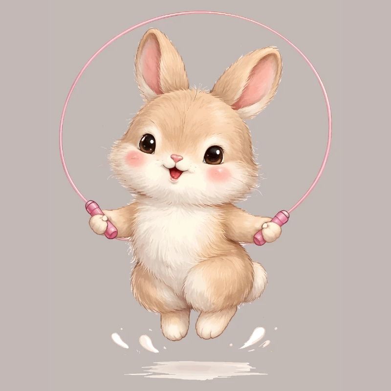 Mignonne corde de saut en forme de lapin