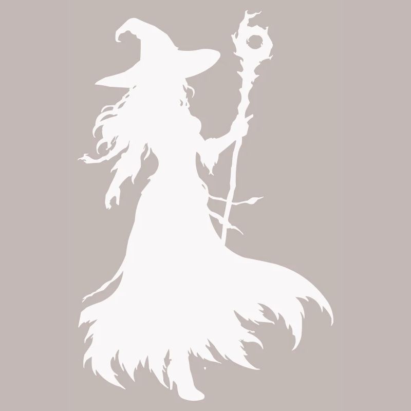Hexen Silhouette mit Stab