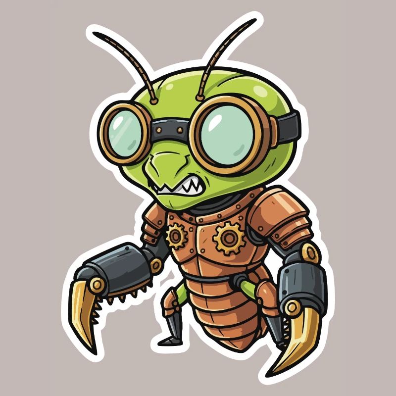 Praying Mantis Steampunk Copper Armor
