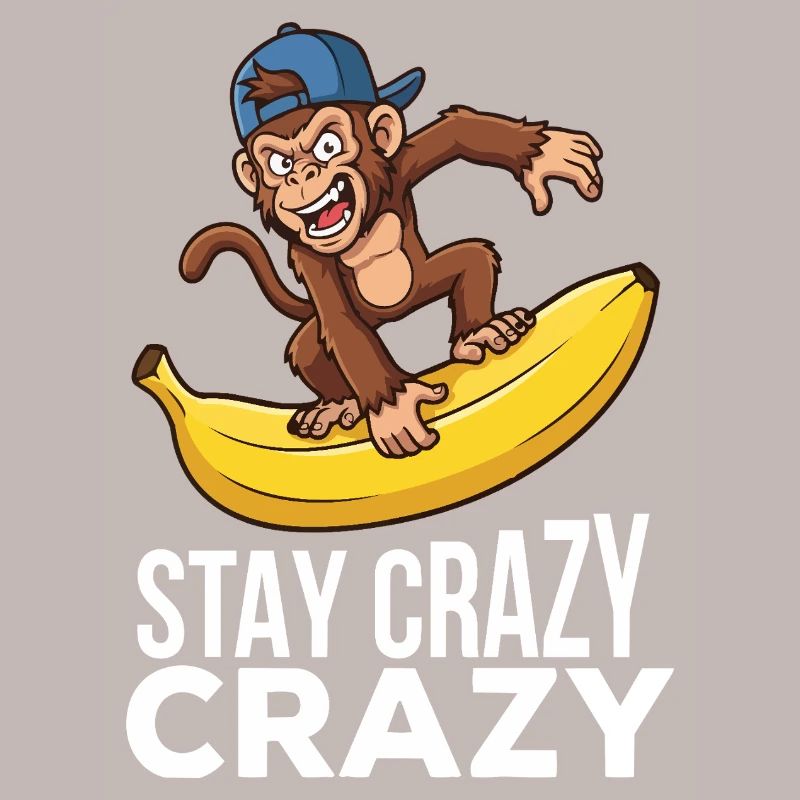Crazy Monkey on Banana Graphic Tee