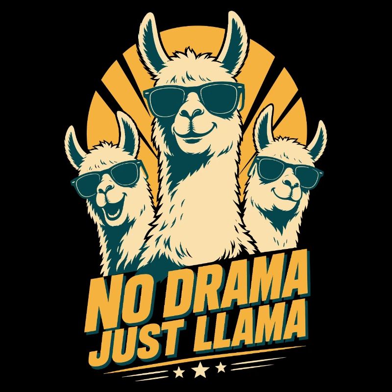 No Problema Llama Horror Rétro Design